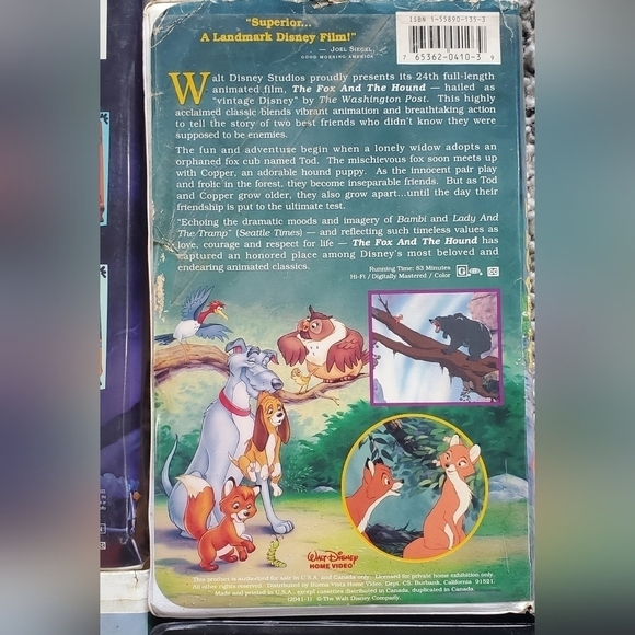 VINTAGE Walt Disney Black Diamond VHS lot of 6 - Picture 10 of 14